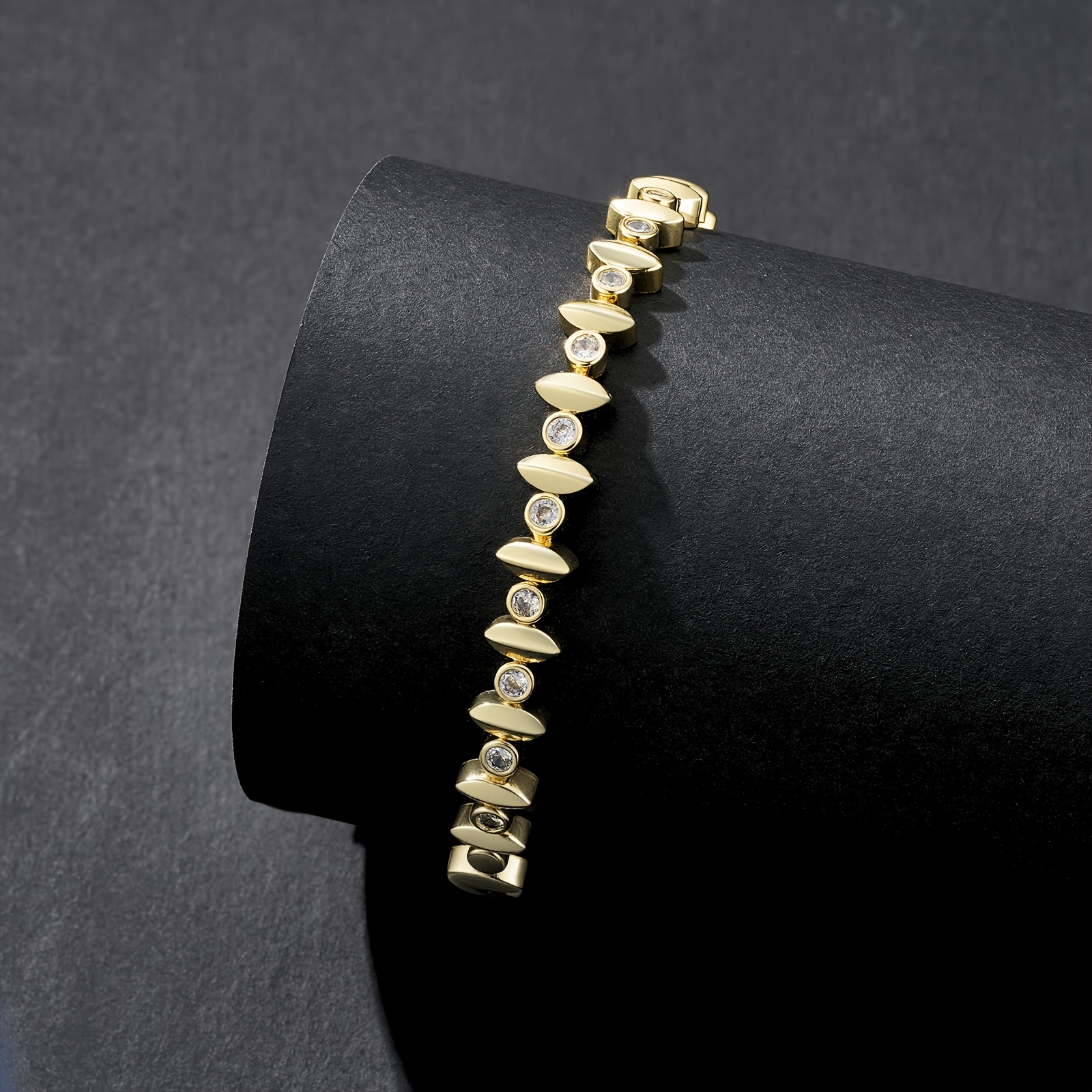 Men's Irregular Oval Bracelet, Trendy Hip-Hop Style